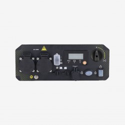 Detalle del panel frontal del P3500i con conexiones y sistema inverter.